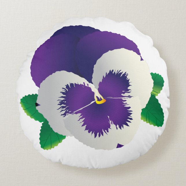 Coussin rond purple Pansy (Devant)