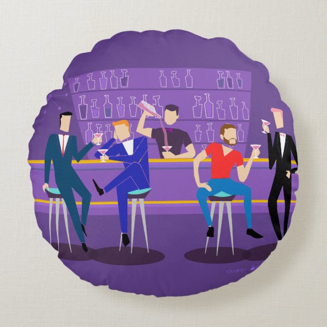 Coussin rond Retro Gay Bar (Devant)