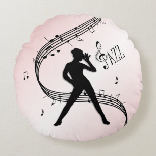 Coussin rond rose de danse jazz