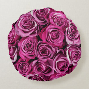 Coussin rond Rose rose chaud
