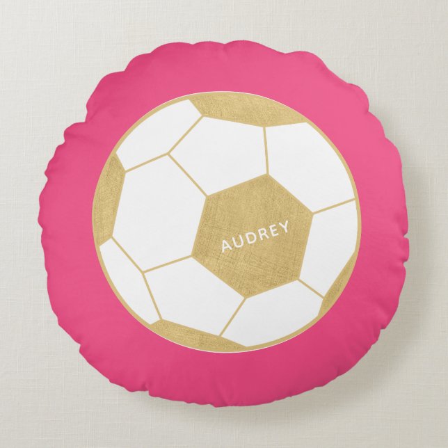 Coussin rond rose sur mesure (Devant)