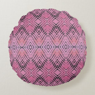 Coussin rond rose tribal