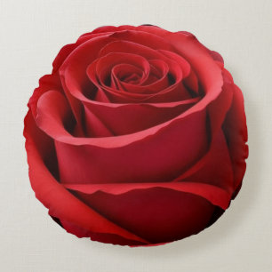 Coussin rond rouge Rose