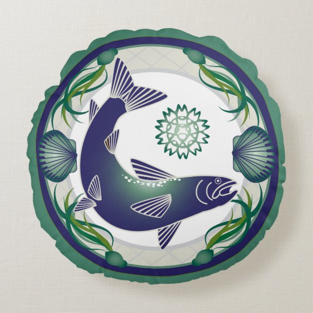 coussin rond saumon (Devant)