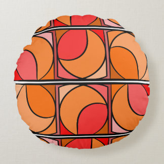 Coussin rond seventies orange
