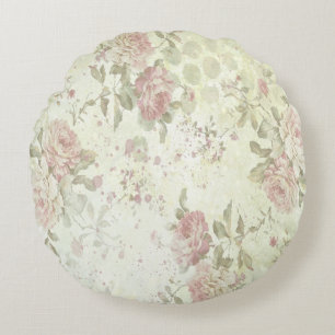 Coussin rond Shabby Chic Rose Rose Floral