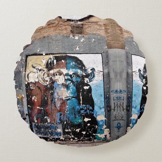 Coussin rond singe (Devant)