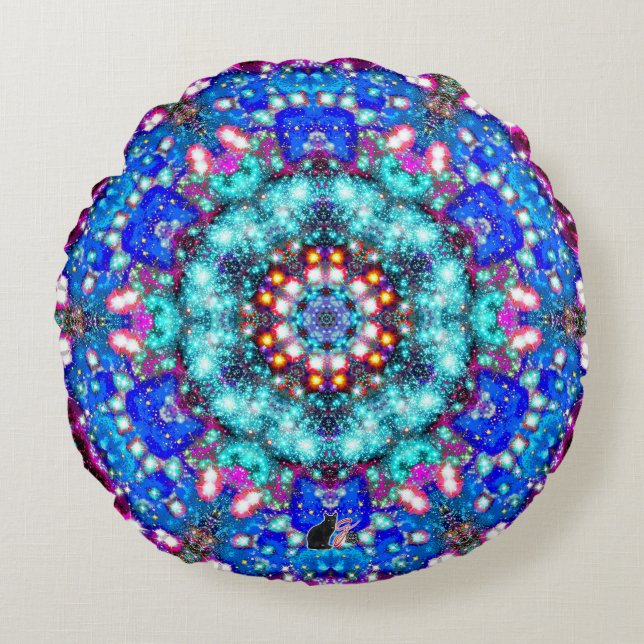 Coussin rond Splendorm Stellar Kaleid (Devant)