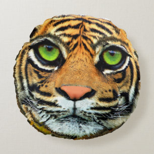 Coussin rond Wild Tiger Face