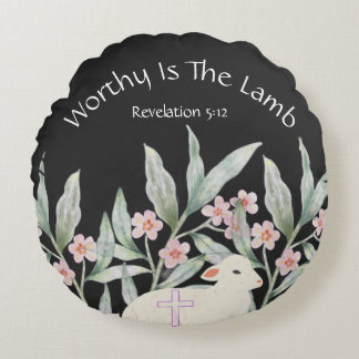 Coussin Rond « Worthy Is The Lamb »