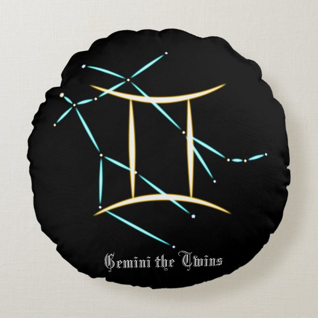 Coussin rond Zodiac Constellation Gemini (Devant)