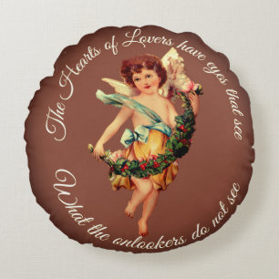 COUSSIN RONDE CUPID DÉCORATION DE MAISON DE PETI