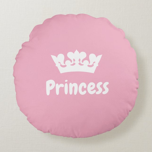 Coussin ronde de la princesse rose mignonne de la  (Devant)