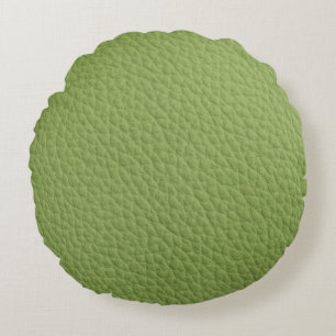 Coussin ronde en cuir vert