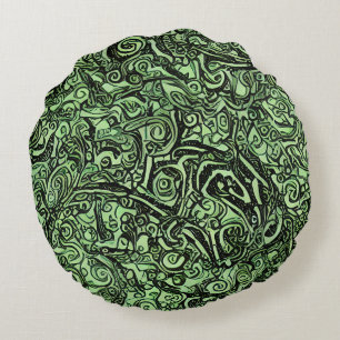 Coussin ronde Enigma verte