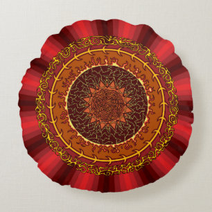 Coussin Ronde Mandala Fire