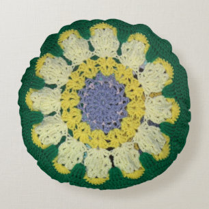 Coussin ronde - motif marguerrier