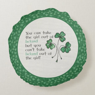Coussin ronde Shamrock verte