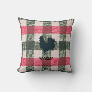 Coussin Rooster Farmhouse En vichy personnalisable