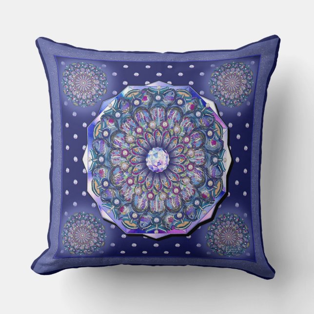 Coussin Rosace bleue (Recto)