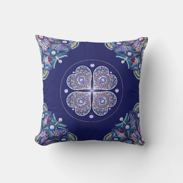 Coussin Rosace bleue (Recto)