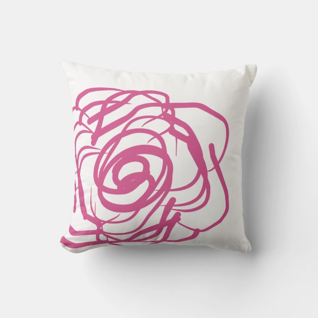 Coussin rose abstrait de Rose-Décor (Recto)
