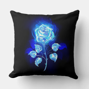 Coussin Rose bleu brûlant