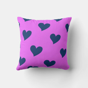 Coussin Rose Bleu Cute Cosy Moderne Romantique Coeur Chic