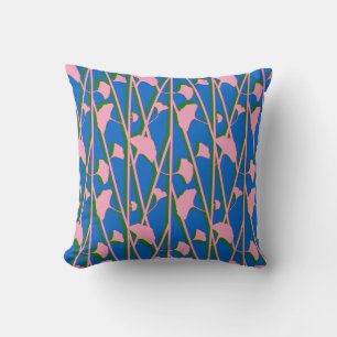 Coussin rose bleu et vert