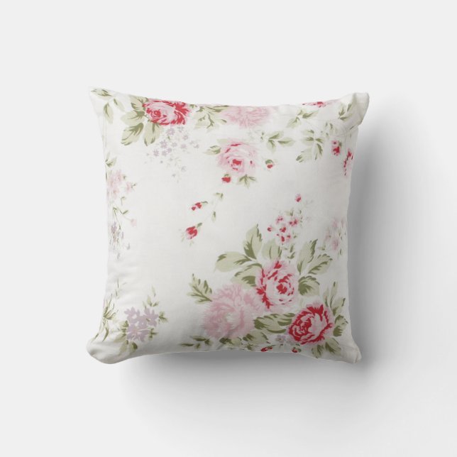 Coussin Rose chic minable floral (Recto)