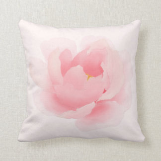 Coussin rose-clair de pivoine florale d'aquarelle