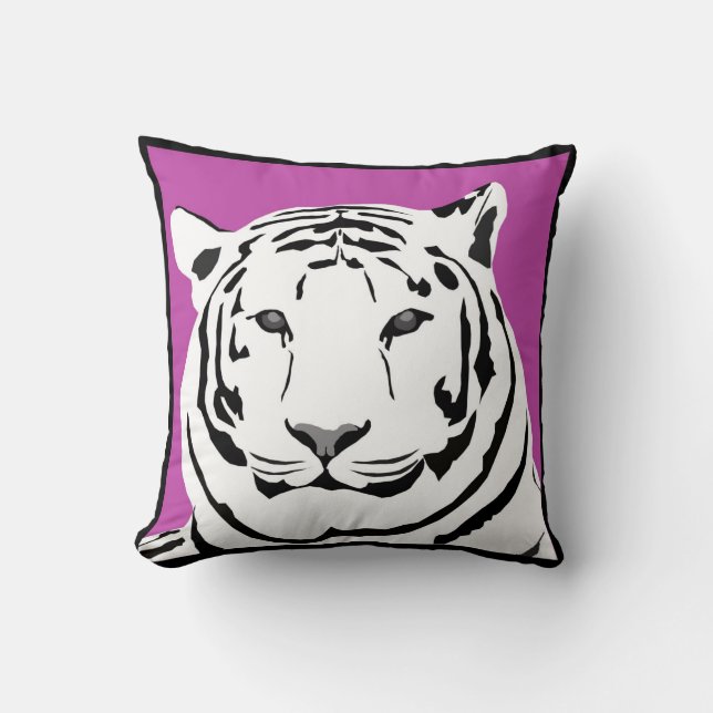 Coussin rose couleur cerise de jet de tigre (Recto)