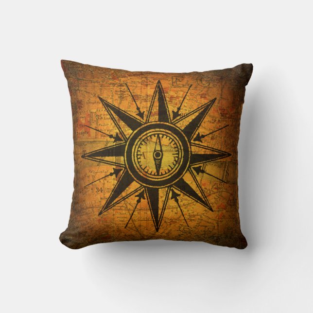 Coussin Rose de boussole antique (Recto)