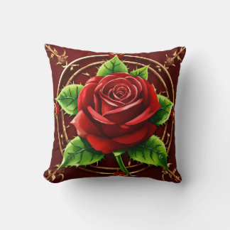 Coussin Rose de boussole de style tatouage