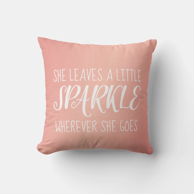 Coussin - rose de confettis d'étincelle de feuille (Recto)