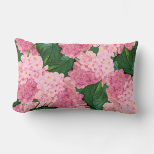 Coussin rose de fleurs d'hortensia de Redoute