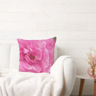Coussin Rose de jardin rose