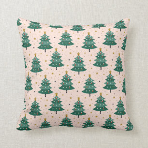 Coussin Rose de Noël scandinave Vintage et mignon