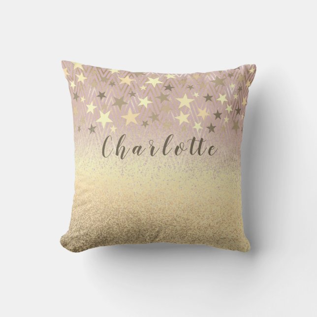 Coussin Rose de Parties scintillant moderne fille or (Recto)