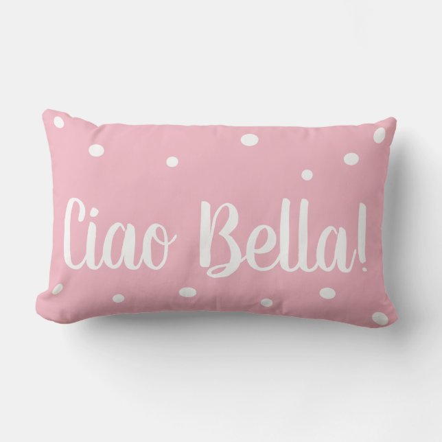 Coussin rose de point de polka de Ciao Bella (Recto)