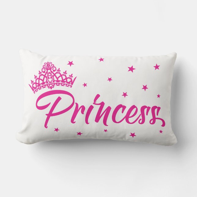 Coussin rose de princesse avec le diadème (Recto)