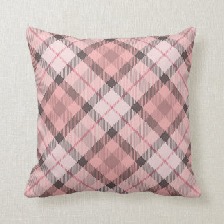 coussin rose décoratif de divan d'accent de tartan