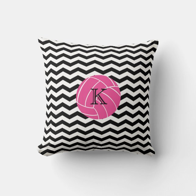 Coussin rose d'impression de Chevron de volleyball (Recto)