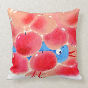 COUSSIN ROSE D'OISEAU D'APPLE