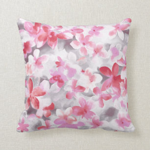 Coussin Rose doux floral japonais de couleurs d'accent