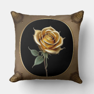 Coussin Rose Élégante avec Cadre Décoratif Orné