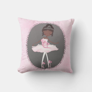 Coussin Rose et gris, couture chambre de fille ballerine s
