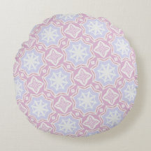 Coussin rose et lavande géométrique Pastel doux