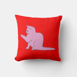 Coussin rose et rouge Kitties