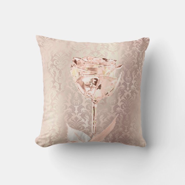 Coussin Rose Fleur Rose Blush Poudre Lux Métallurgique Dam (Recto)